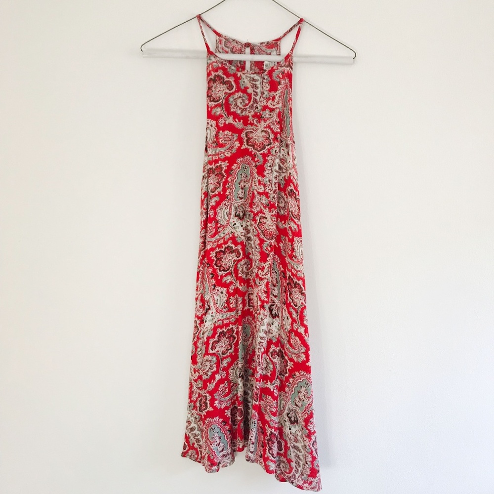 American Eagle Swing Dress Red Floral